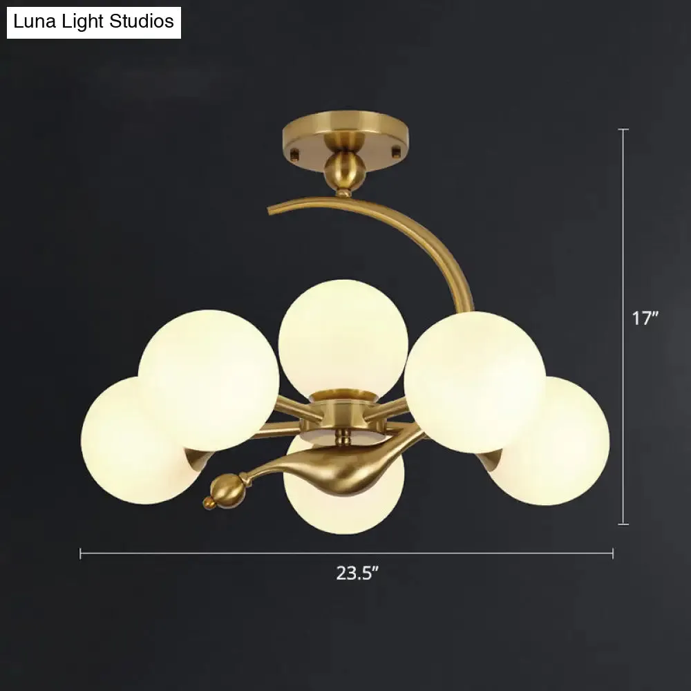 Postmodern Glass Chandelier with Brass Finish, Ideal for Living Room – Stylish Suspension Lamp
