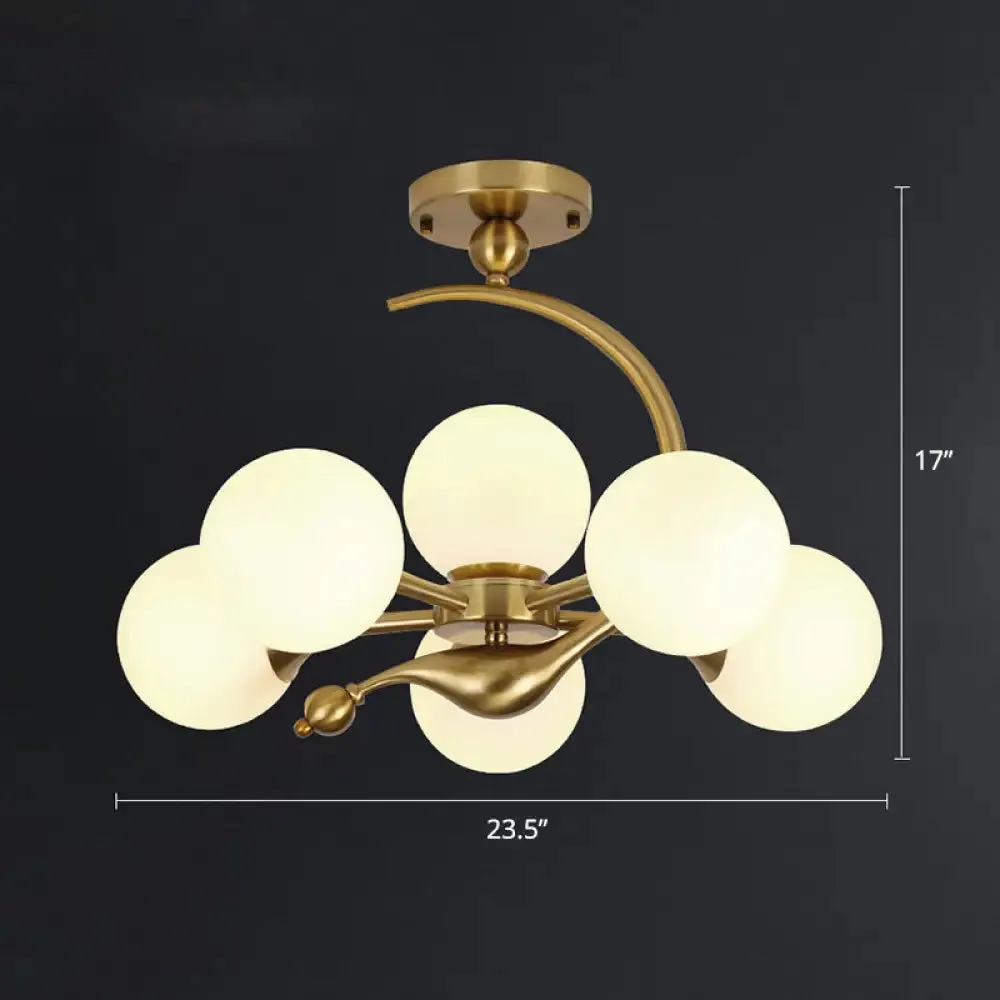 Postmodern Glass Chandelier with Brass Finish, Ideal for Living Room – Stylish Suspension Lamp