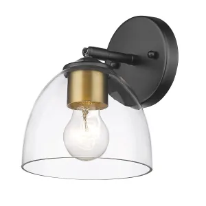Roxie 8 in. Wall Sconce Black & Brushed Champagne Bronze Finish