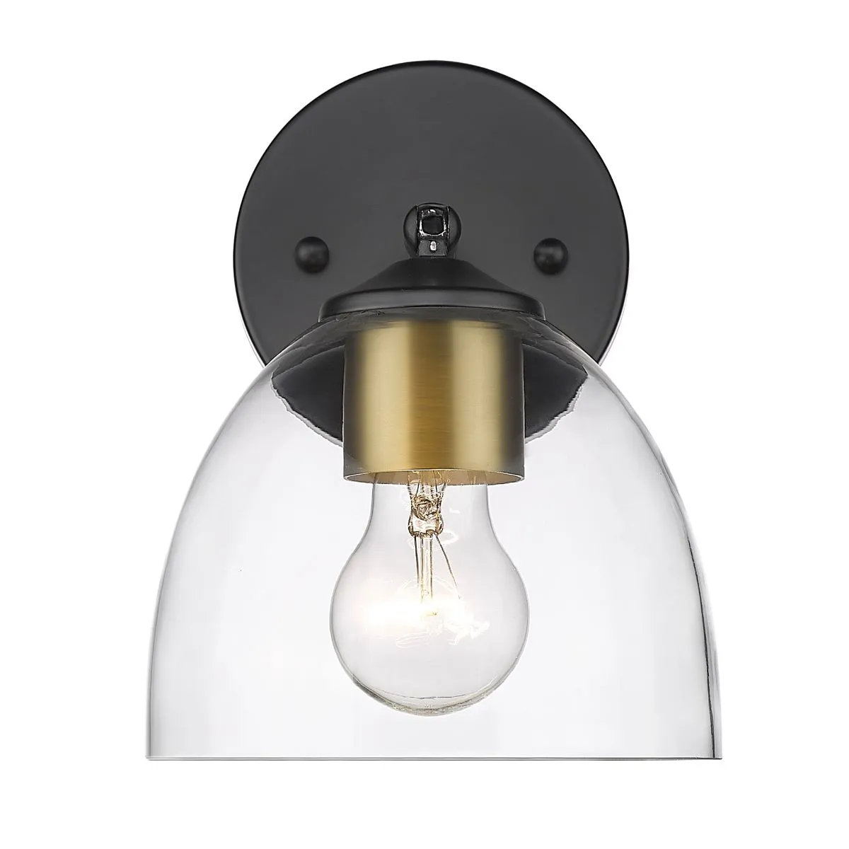 Roxie 8 in. Wall Sconce Black & Brushed Champagne Bronze Finish