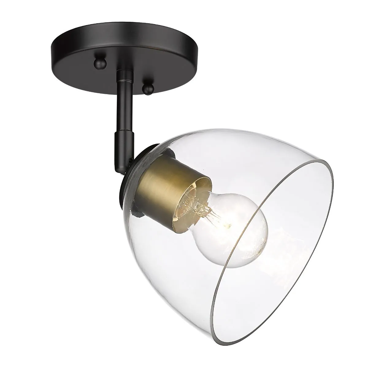 Roxie 8 in. Wall Sconce Black & Brushed Champagne Bronze Finish