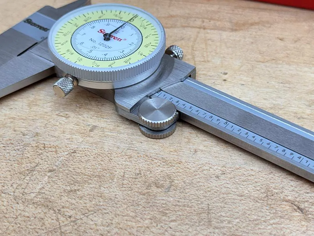 Starrett Fractional & Decimal Inch Dial Caliper: 6 inch