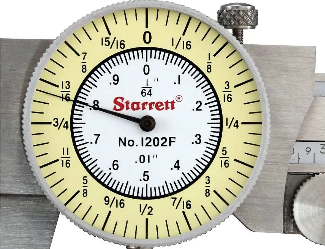 Starrett Fractional & Decimal Inch Dial Caliper: 6 inch