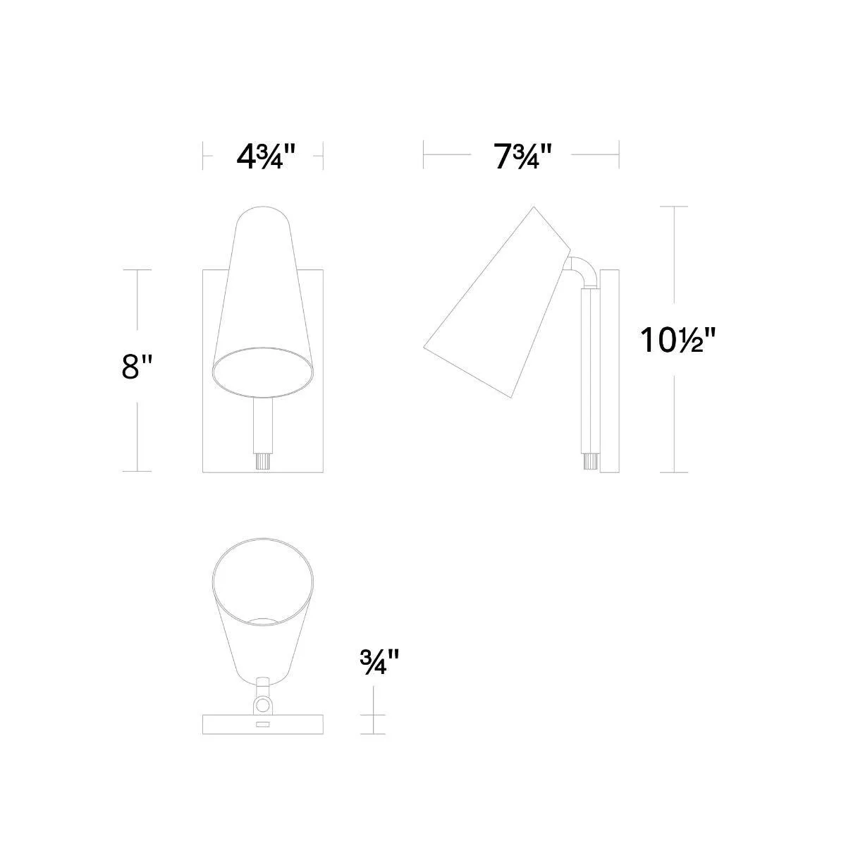 Stylus 11 in. LED Wall Sconce Black & Gold finish