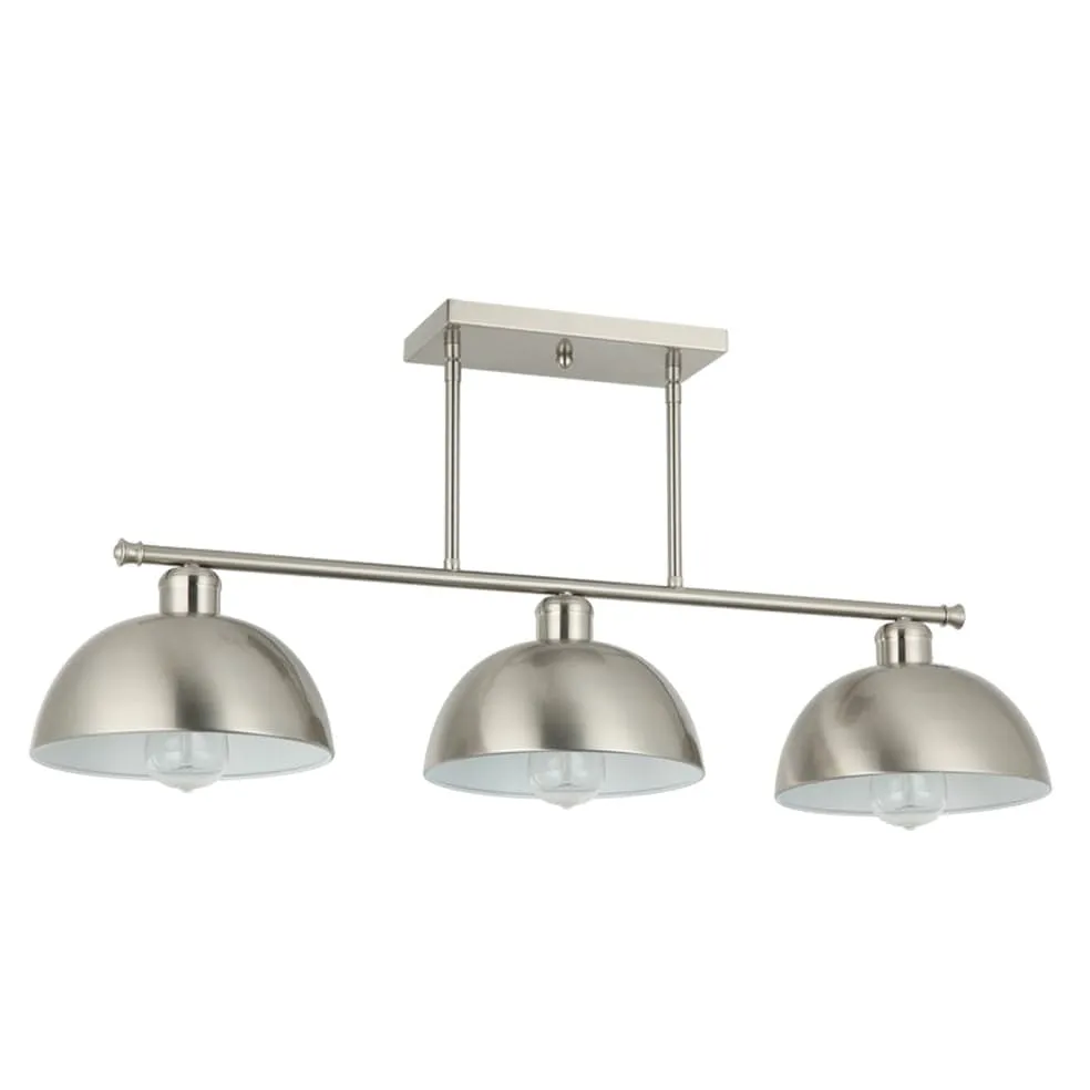 Triple Metal Dome Light Satin Chrome