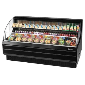 Turbo Air TOM-75LB-N 14.8 cu.ft. 76" 115V Black Low Profile Refrigerated Horizontal Open Display Case