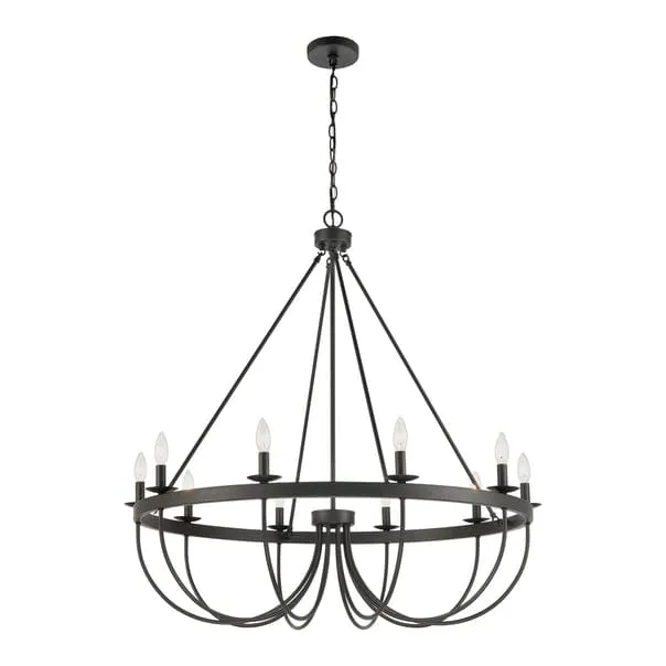 Williamson 10-Light Metal Chandelier Black