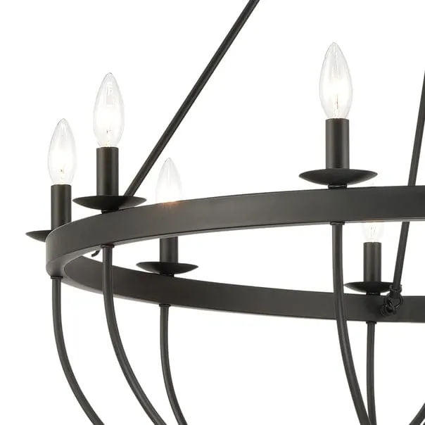 Williamson 10-Light Metal Chandelier Black