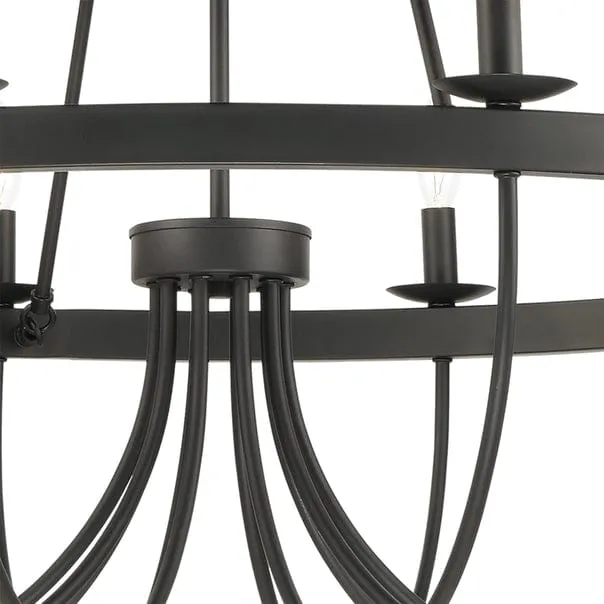 Williamson 10-Light Metal Chandelier Black