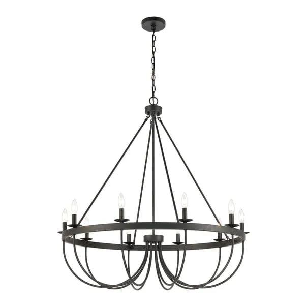 Williamson 10-Light Metal Chandelier Black