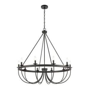 Williamson 10-Light Metal Chandelier Black