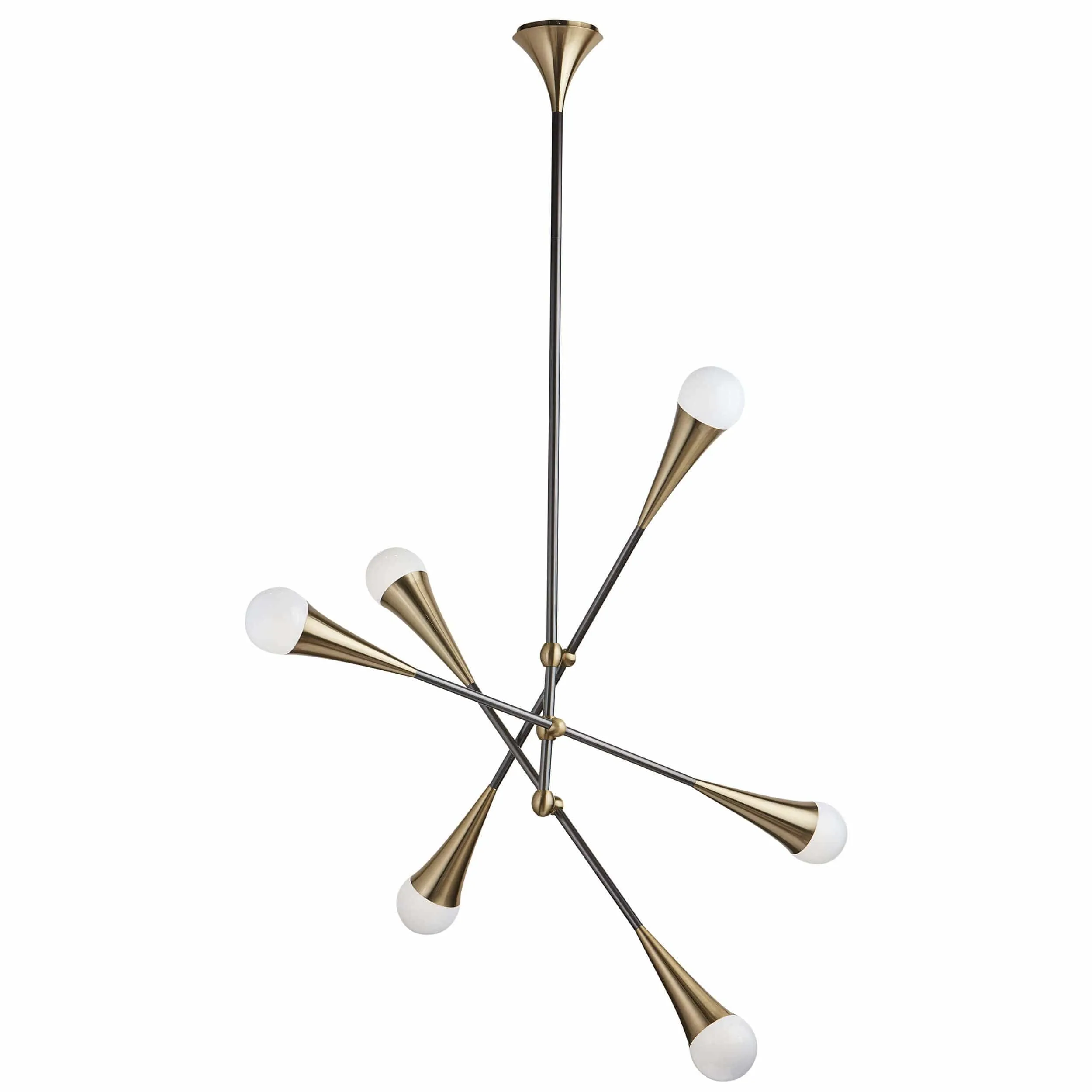Zenith Chandelier, Brass/Black