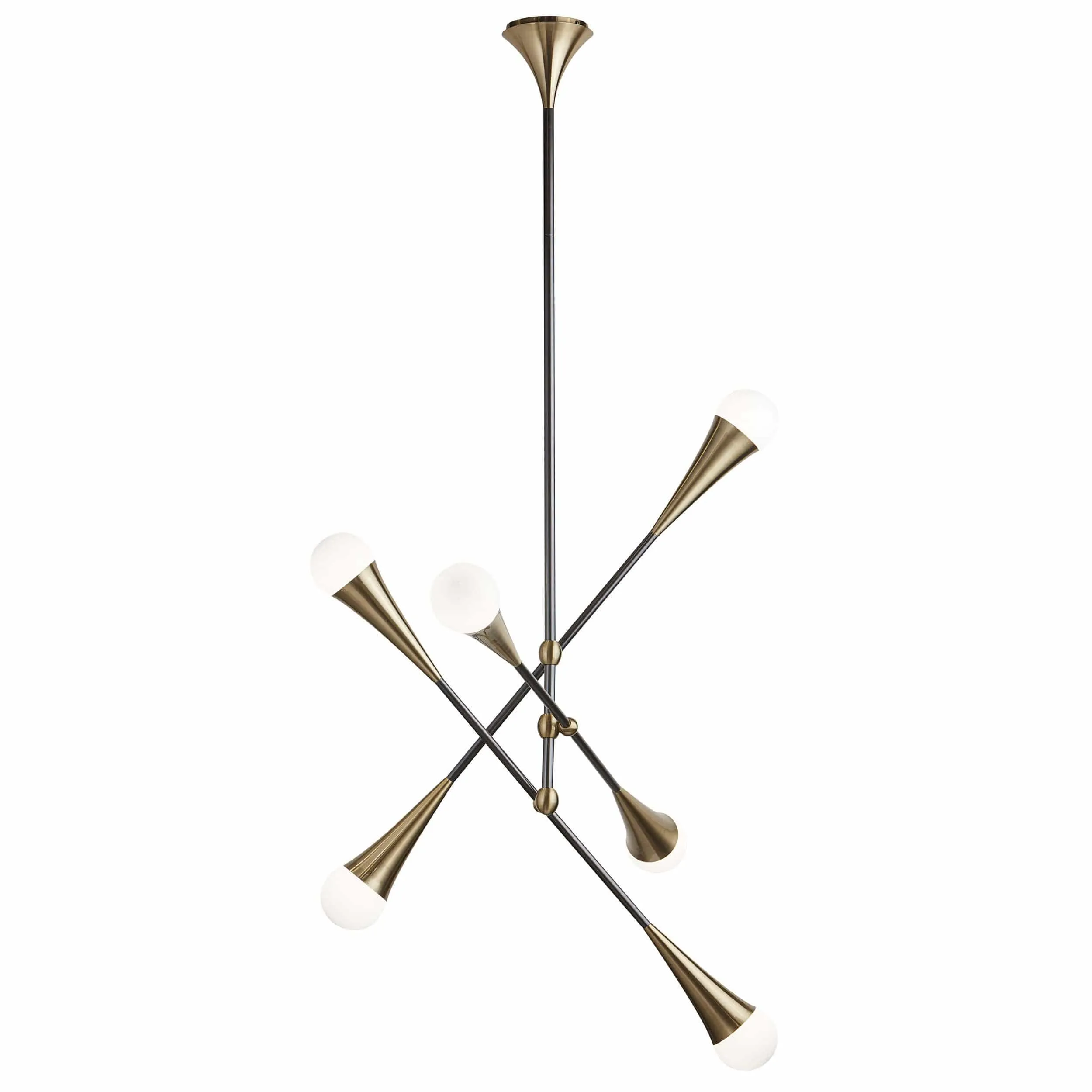 Zenith Chandelier, Brass/Black