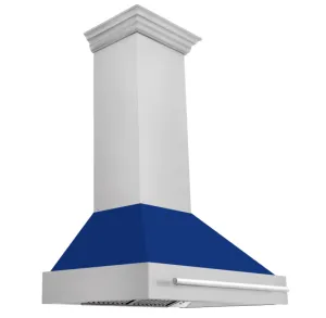 ZLINE 30" DuraSnow Stainless Steel Range Hood with Blue Matte Shell (8654SNX-BM-30)