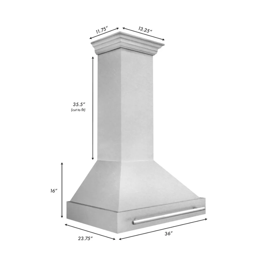 ZLINE 36" DuraSnow Stainless Steel Range Hood with White Matte Shell (8654SNX-WM-36)