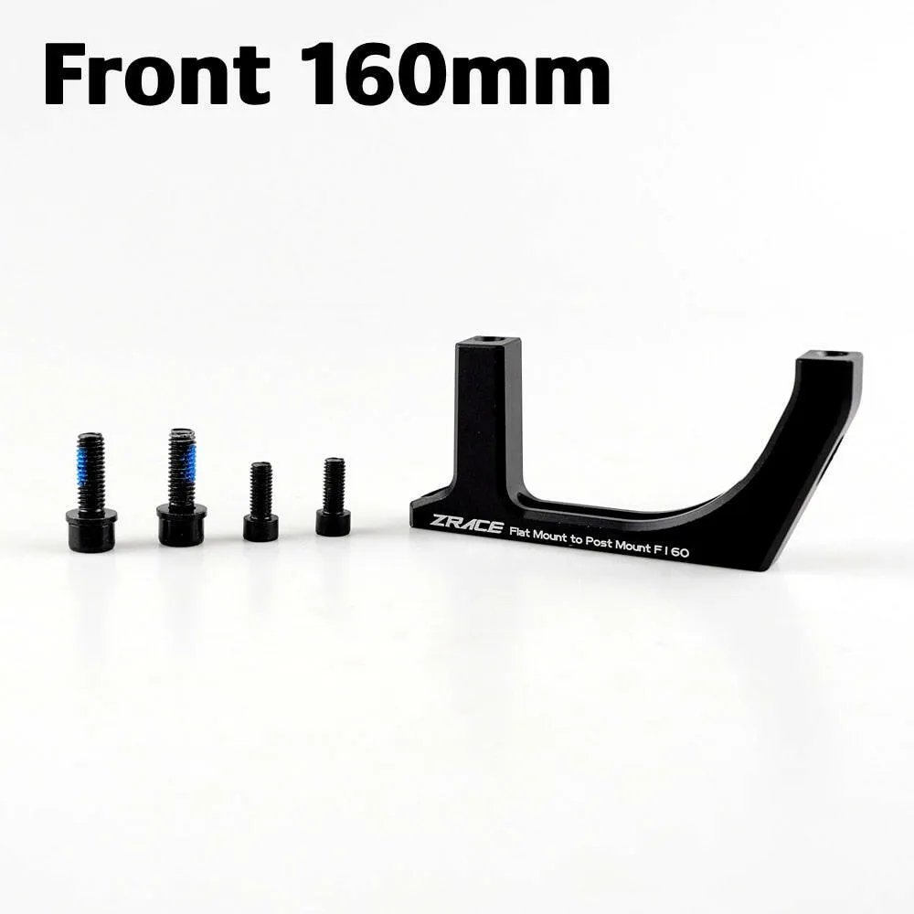 ZRACE Flat to Post Mount Brake Adapter, Front and Rear, 140mm / 160mm